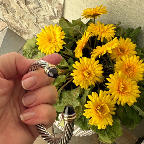 David Yurman cable classic cuff bracelet with Amethyst stones - Picture 13 of 16